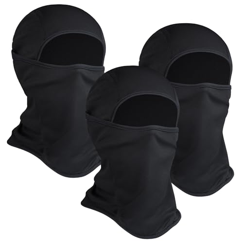 3 Pieces Balaclava Ski Mask -Winter Full Face Mask for Men Women Windproof Weather Outdoors Cover for Men Women Boys Girls Black/Black/Black