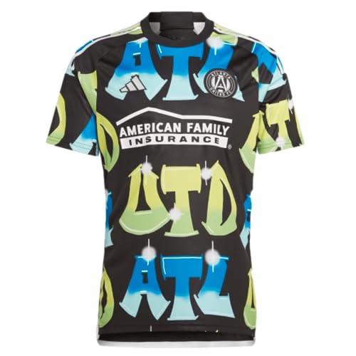 adidas Men's Soccer Atlanta United 2023 Third Jersey - A Dirty South-Inspired Jersey Made with Recycled Materials (Small) Black