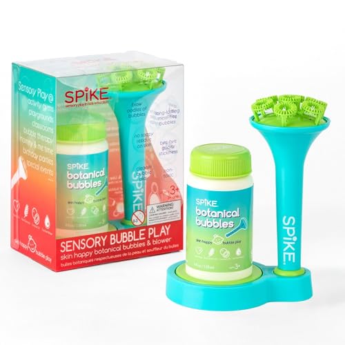 Innobaby Spike Bubble Blower with Mess Free Botanical Bubbles and Dipping Tray - Magic Wand Blows Oodles of Bubbles Without The Mess - Recommended for Speech, Visual & Motor Development