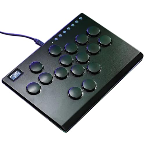 Borcham M16 All-Button Arcade Stick, Leverless Arcade Controller with DIY RGB & Turbo Functions, Compatible with PC/Ps3/Ps4/Switch/Steam Deck, Supports Hot Swap & SOCD