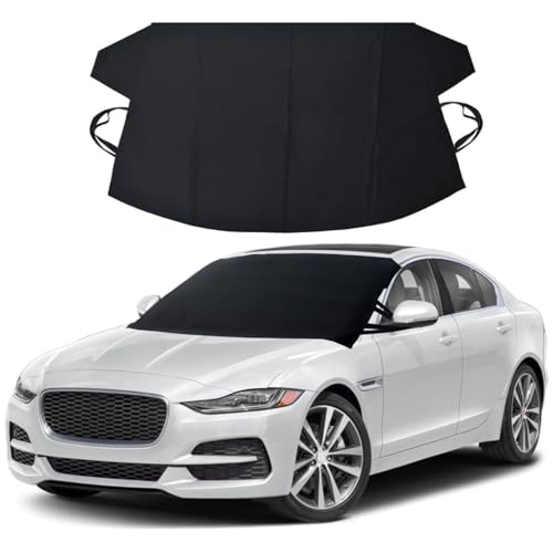 EcoNour Windshield Cover for Ice and Snow | Enhanced 600D Oxford Fabric Windshield Frost Cover for Any Weather | Water, Heat & Sag-Proof Car Windshield Snow Cover | Standard (69 x 42 inches)