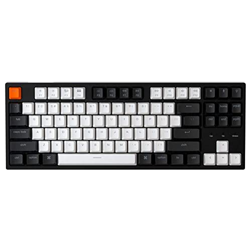 Keychron C1 Mac Layout Wired Mechanical Keyboard, Gateron G Pro Red Switch, Tenkeyless 87 Keys ABS keycaps Computer Keyboard for Windows PC Laptop, White Backlight, USB-C Type-C Cable