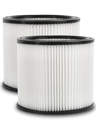 2-Pack Cartridge Filters for Shop Vac, Replace 90304, 90350, 9030400, 90340 and 9030462 – Compatible with Shop-Vac Wet/Dry Vacuum Cleaners, Fits 5 to 32 Gallon Models