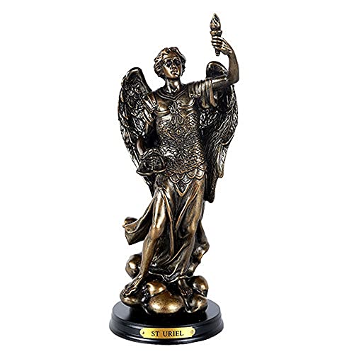 Pacific Giftware St. Uriel Archangel of Light and Wisdom Figurine 8 Inch Tall Wooden Base with Brass Name Plate