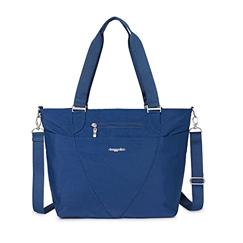 Baggallini Avenue Tote Bag - Lightweight, Water Resistant, Carry-On Travel Purse With Zippered Pockets and Laptop Sleeve