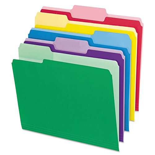 Pendaflex 84370 File Folders with Erasable Tabs, 1/3 Cut Top Tab, Letter, Assorted (Pack of 30)