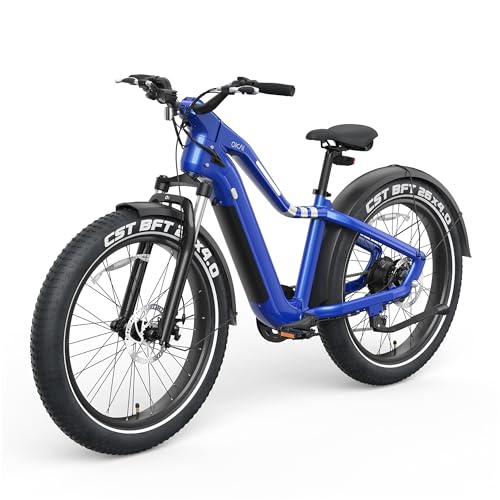 OKAI Ranger Electric Bike, 45 Miles Fat Tire eBike with Suspension Fork, 28mph Power by 1000W Motor, 8-speed Drivetrain, All Terrain Electric Bike for Adults, 705.6Wh Removable Battery Heavy-duty Bike