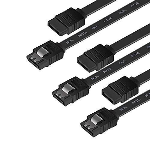BENFEI SATA Cable III, 3 Pack SATA Cable III 6Gbps Straight HDD SDD Data Cable with Locking Latch 18 Inch Compatible for SATA HDD, SSD, CD Driver, CD Writer - Black