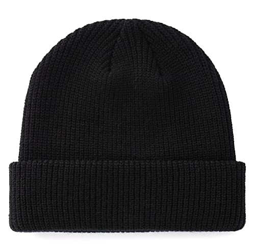 Connectyle Classic Men 's Warm Winter Hats Thick Knit Cuff Beanie Cap Daily Beanie Hat Black , 55 60cm