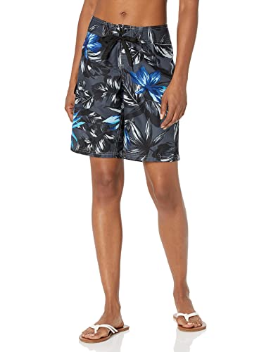 Kanu Surf Women's Marina UPF 50+ Active Swim Board Short (Reg & Plus Sizes), Hayley Charcoal, 1X