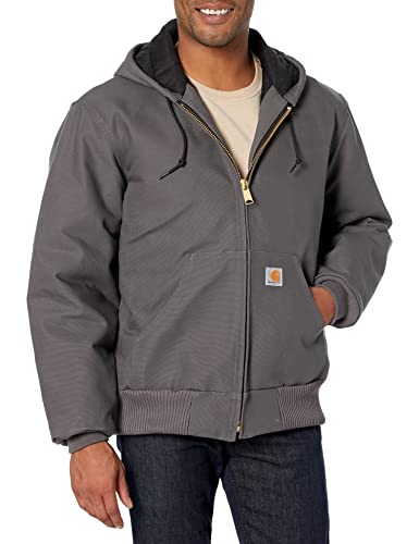 Carhartt Men's Quilted Flannel Lined Duck Active Jacket J140,Gravel,X-Large
