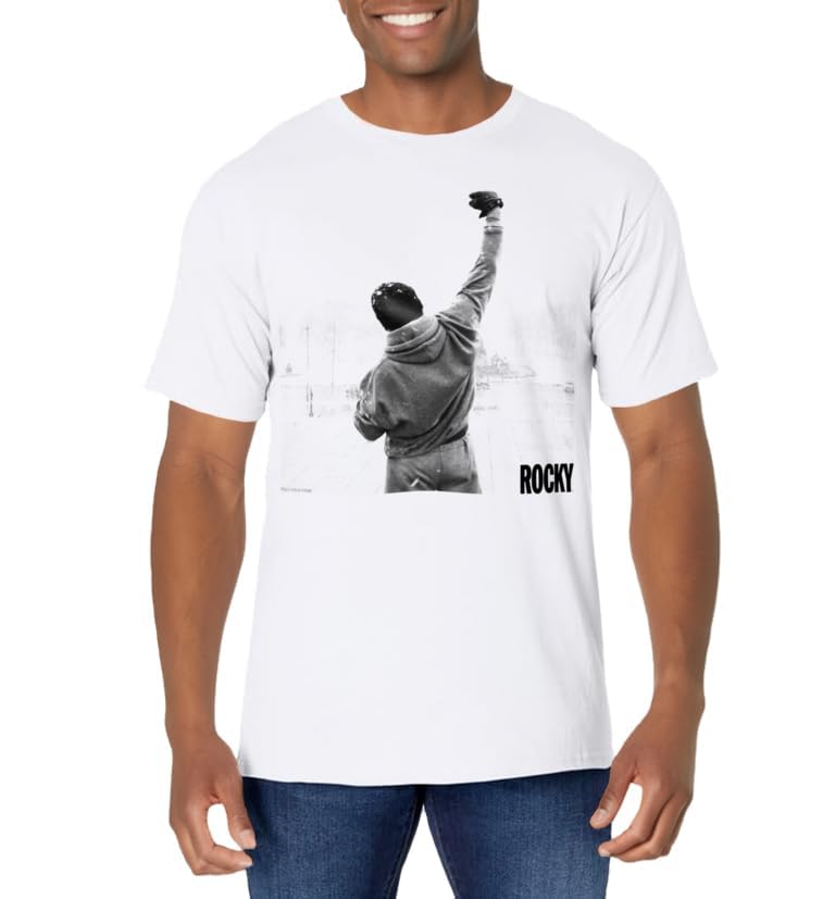 Rocky Fist Raise Grey Scale Movie Poster T-Shirt