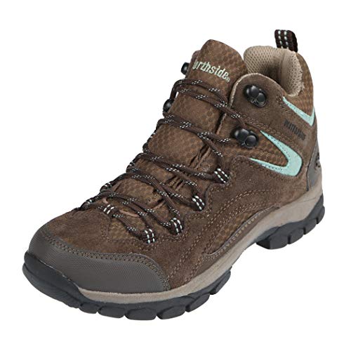 Northside Women's Pioneer Waterproof Hiking Boot, Dark Brown/Sage, 8 Medium US