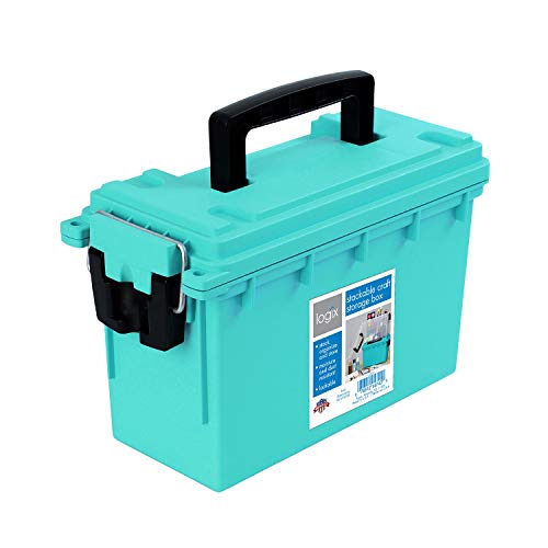 Logix 12533 Teal Craft Organizer, Art Supply Organizer and Storage, Lockable School Supplies Organization, Moisture Resistant, Made in USA