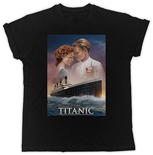 JAMZZY TEE mens Titanic Movie Poster Funny Gift Designer T-Shirt, Multicoloured, Medium