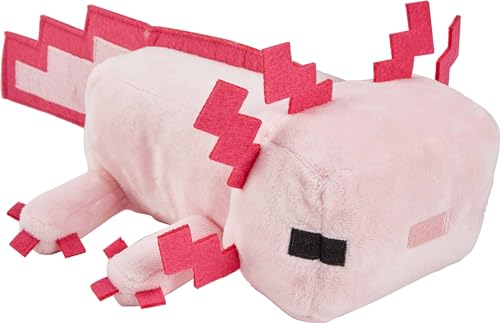 Mattel Minecraft Basic 8-inch Plush Axolotl Stuffed Animal Figure, Soft Doll Inspired by Video Game Character