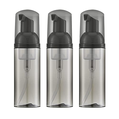 Owlyee 2oz Foam Bottle (3PCS) Empty Foaming Pump Dispenser for Hand Soap, Lash Cleanser, Shampoo to Travel (60ml, Black)