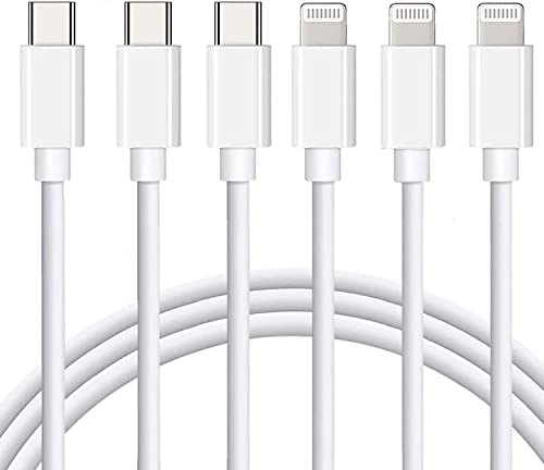 USB C to Lightning Cable [MFi Certified] 3Pack 6FT iPhone Fast Charger Cable Power Delivery Type C Charging Cord Compatible with iPhone 14 13 13 Pro Max 12 12 Pro Max 11 XS XR X 8 iPad,White