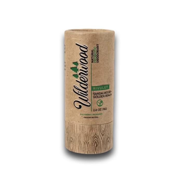 Wilderwood Vegan Deodorant | Aluminum Free Advanced Probiotic Deodorant | Sandalwood Deodorant for Men & Women | Natural Deodorant with Natural Ingredients | 100% Biodegradable Packaging