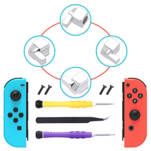 FYOUNG [New Version] Replacement Latches Compatible with Switch/Switch OLED JoyCon, Lock Buckles Repair Tool Kit Compatible with Switch JoyCons with Screwdrivers and Tweezer