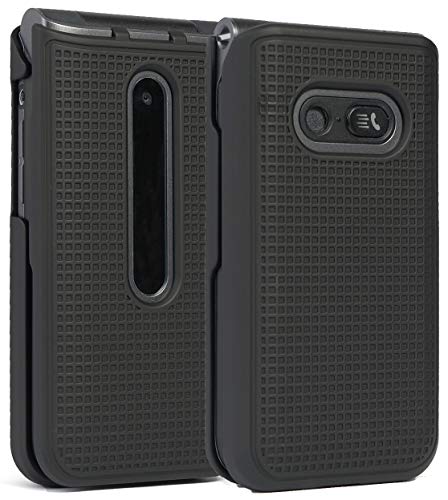 Nakedcellphone Case for LG Classic Flip, [Black] Protective Snap-On Hard Shell Cover [Grid Texture] for LG Classic Flip Phone L125DL