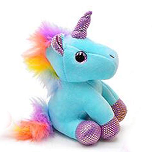 Ruzucoda Plush Unicorn Keychain Stuffed Animals Toys Backpack Ornaments Pendant Key Ring Blue