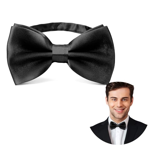 Yetuab Black Bow Tie, Bow Ties for Men, Black Bow Tie for Man, Black Bowtie, Men in Black Costume, Christmas Bow Ties for Men, Milk Man Costumes for Men, Bowties Men, Boys Bow Tie