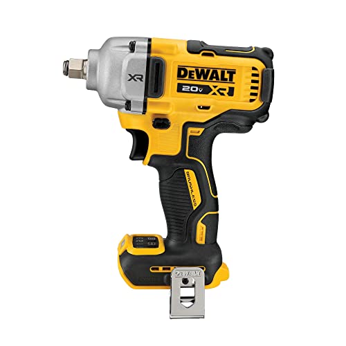 DEWALT 20V MAX Cordless Impact Wrench, 1/2' Hog Ring, Includes LED Work Light and Belt Clip, Bare Tool Only (DCF891B)