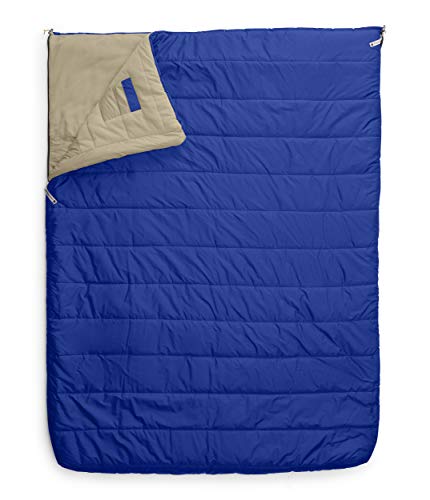 The North Face Eco Trail Bed Double 20F / -7C Camping Sleeping Bag, TNF Blue/Twill Beige, Regular-Right Hand
