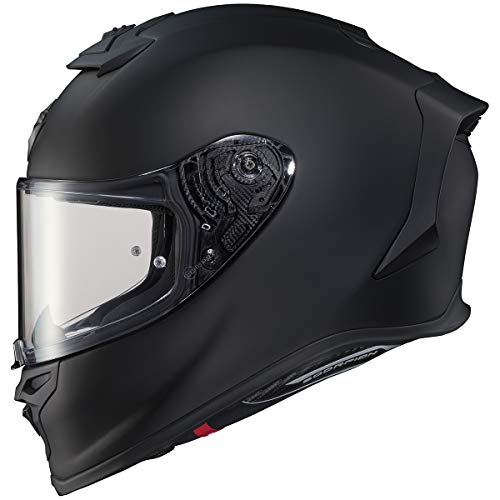 ScorpionEXO R1 Air Full Face Motorcycle Helmet with Pinklock Shield and Bluetooth Ready Speaker Pockets DOT ECE Solid (Matte Black - X-Large)