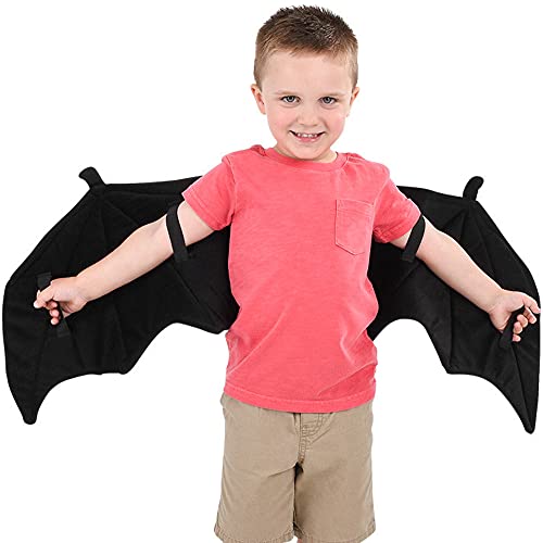 ArtCreativity Plush Wearable Bat Wings, 1 Pair, Bat Wings for Boys and Girls in Black, Kids’ Bat Halloween Costume Made of Soft Material, Dress Up Accessories for Children