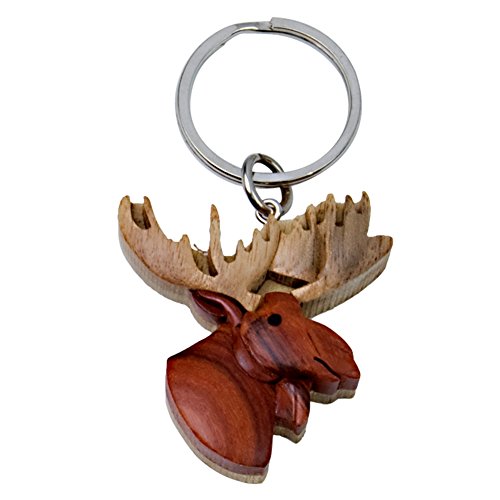 Moose Wooden Keychain