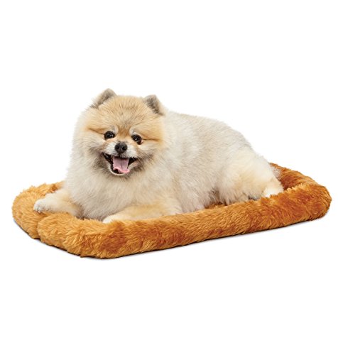 MidWest Homes for Pets Dog Bed 22L-Inch White Cinnamon Dog Bed or Cat Bed w/ Comfortable Bolster | Ideal for XS Dog Breeds & Fits a 22-Inch Crate | Easy Maintenance Machine Wash & Dry