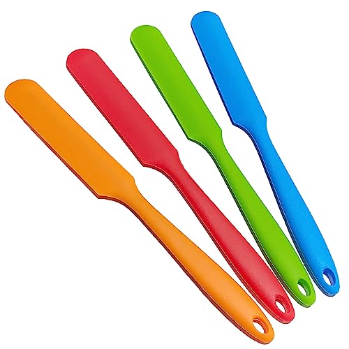 zYoung 4 Pcs Silicone Spatula Set Heat Resistant Cake Cream Butter Spatulas Mixing Batter Scraper Non-Stick Flexible Baking Cooking Tool