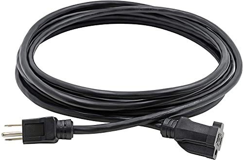 Clear Power 8 ft Indoor/Outdoor Extension Cord 16/3 SJTW, Black, Water & Weather Resistant, Flame Retardant, 3 Prong Grounded Plug DCOC-0122-DC