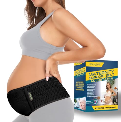 ChongErfei Pregnancy Belly Band Maternity Belt Back Support Abdominal Binder Back Brace - Relieve Back, Pelvic, Hip Pain for Pregnancy Recovery(Black,Plus Size)