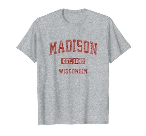 Madison Wisconsin WI Vintage Athletic Sports Design T-Shirt