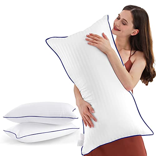 SEMZSOM Bed Pillows for Sleeping King Size, Set of 2- Cooling, Luxury Hotel Quality with Premium Soft Down Alternative Filling for Back, Stomach or Side Sleepers