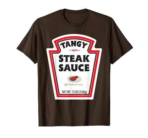 Steak Sauce Bottle Label Funny Halloween Costume Outfit T-Shirt