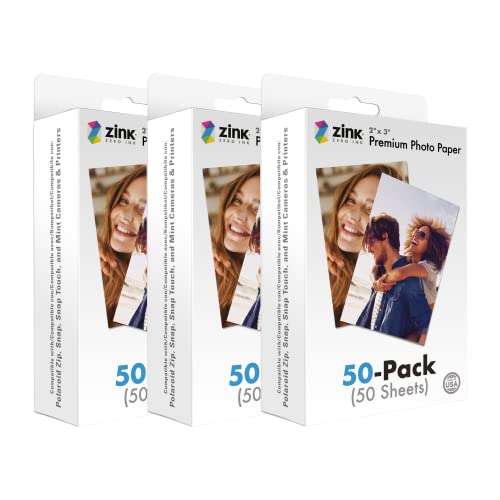 Zink 2'x3' Premium Instant Photo Paper (150 Pack) Compatible with Polaroid Snap, Snap Touch, Zip and Mint Cameras and Printers