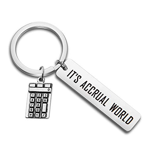 MAOFAED Accountant Gift Calculator Keychain It's Accrual World Bookkeeper Keychain CPA Graduation Gift (It's Accrual World)