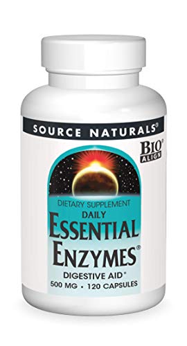Source Naturals Essential Enzymes 500mg Bio-Aligned Multiple Supplement Herbal Defense for Digestion, Gas & Constipation Relief - Strong Immune System Support* - 120 Capsules