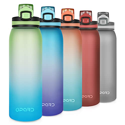 Opard 30oz Sports Water Bottle with Leak Proof Flip Top Lid BPA Free Tritan Reusable Plastic for Gym and Outdoor