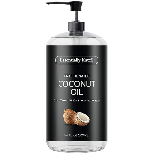 Essentially KateS Fractionated Coconut Oil 16.9 Fl Oz (500ML) - Skin Care, Hair Care, Aromatherapy Massage Oil