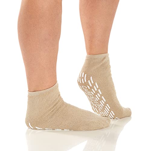 Salk SureGrip Terry Slipper Socks with Slip-Resistant Soles 3X-Large - Heather