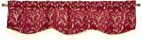 Violet Linen Luxury Damask 60' X 15' Window Valance - Burgundy