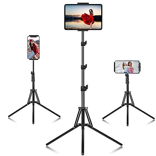 SAMHOUSING Ipad Tripod Stand, with 65 inch Height Adjustable iPad Stand Holder & iPad Floor Stand with 360° Rotating iPad Tripod Mount for iPad Pro, iPhone, Kindle, and All 4.7-12.9 Inch Tablets