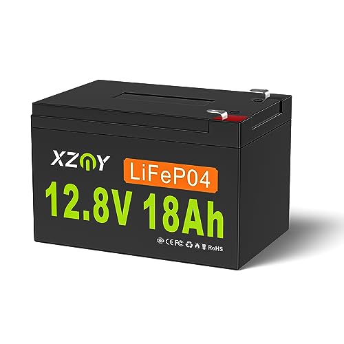XZNY 12V 18Ah LiFePO4 Battery, 5000+ Cycles 12V Lithium Battery Built-in 20A BMS, 12V 18Ah Deep Cycle Battery for Mobility Scooter Battery, Power Wheels, Garmin Fish Finder Battery, Lighting Supply