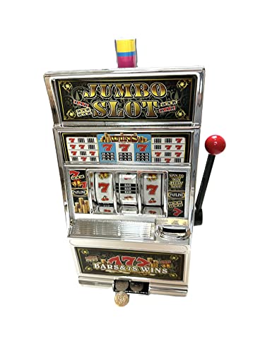 777 Jumbo Slot Machine Casino Toy Piggy Bank Replica with Flashing Lights and Jackpot Alert Sounds