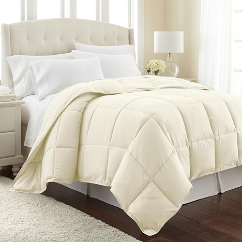 Southshore Fine Living, Inc. Vilano Springs Premium Quality Over-Sized All-Season Down-Alternative Comforter, Off-White, Full/Queen